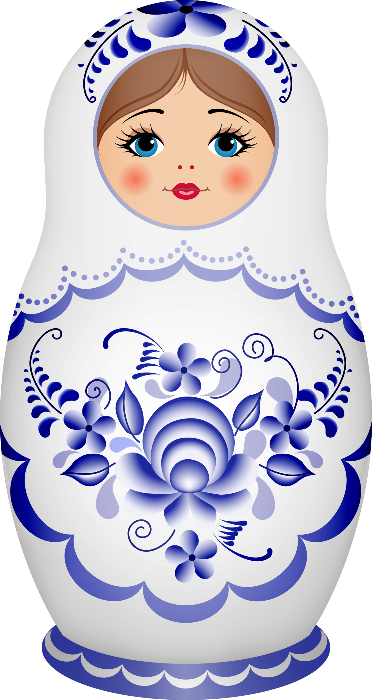 Матрешка Гжель вектор