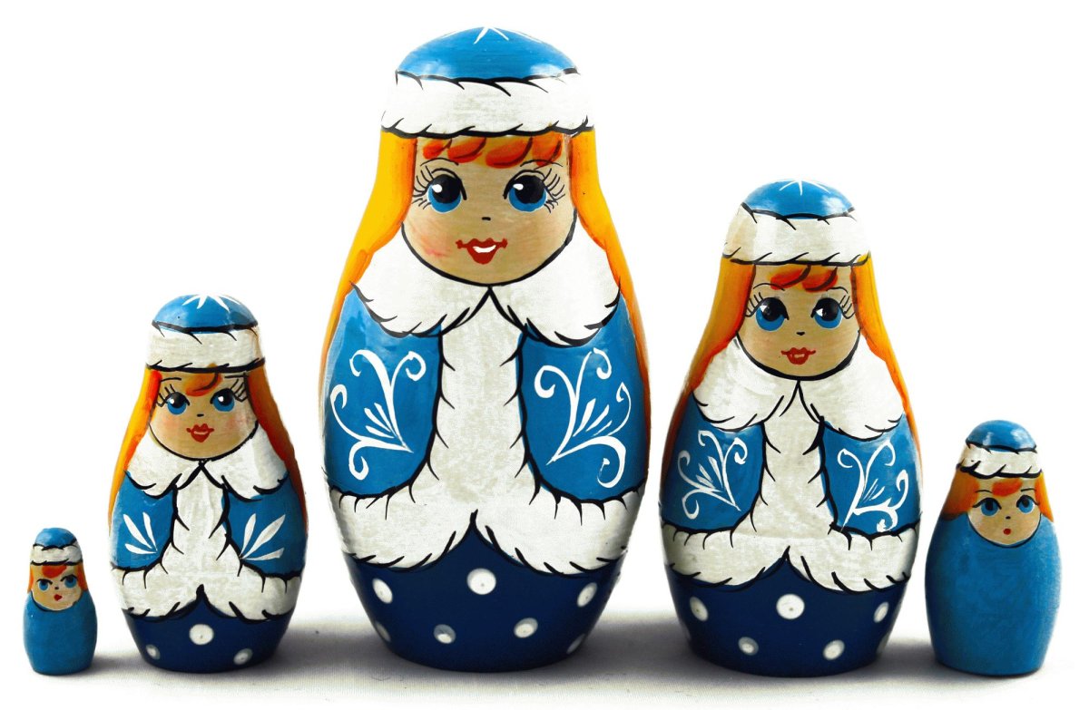 Матрешка Гжель Хохлома