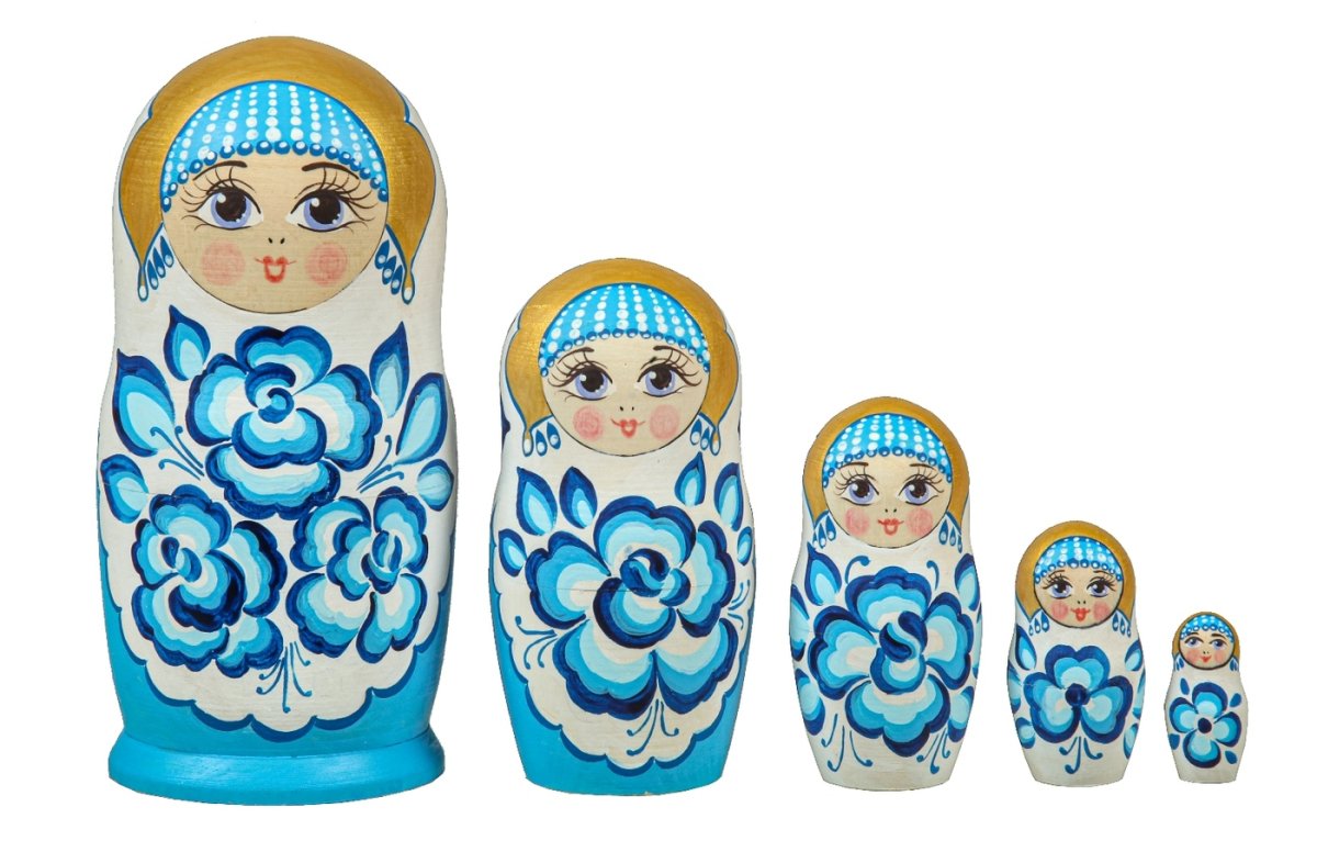 Матрешка Гжель вектор