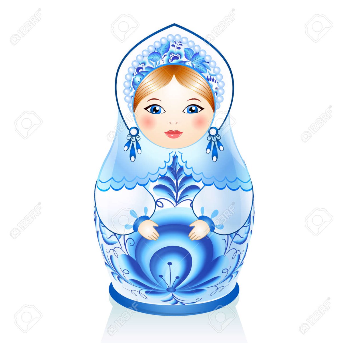 Матрешка синего цвета для детей