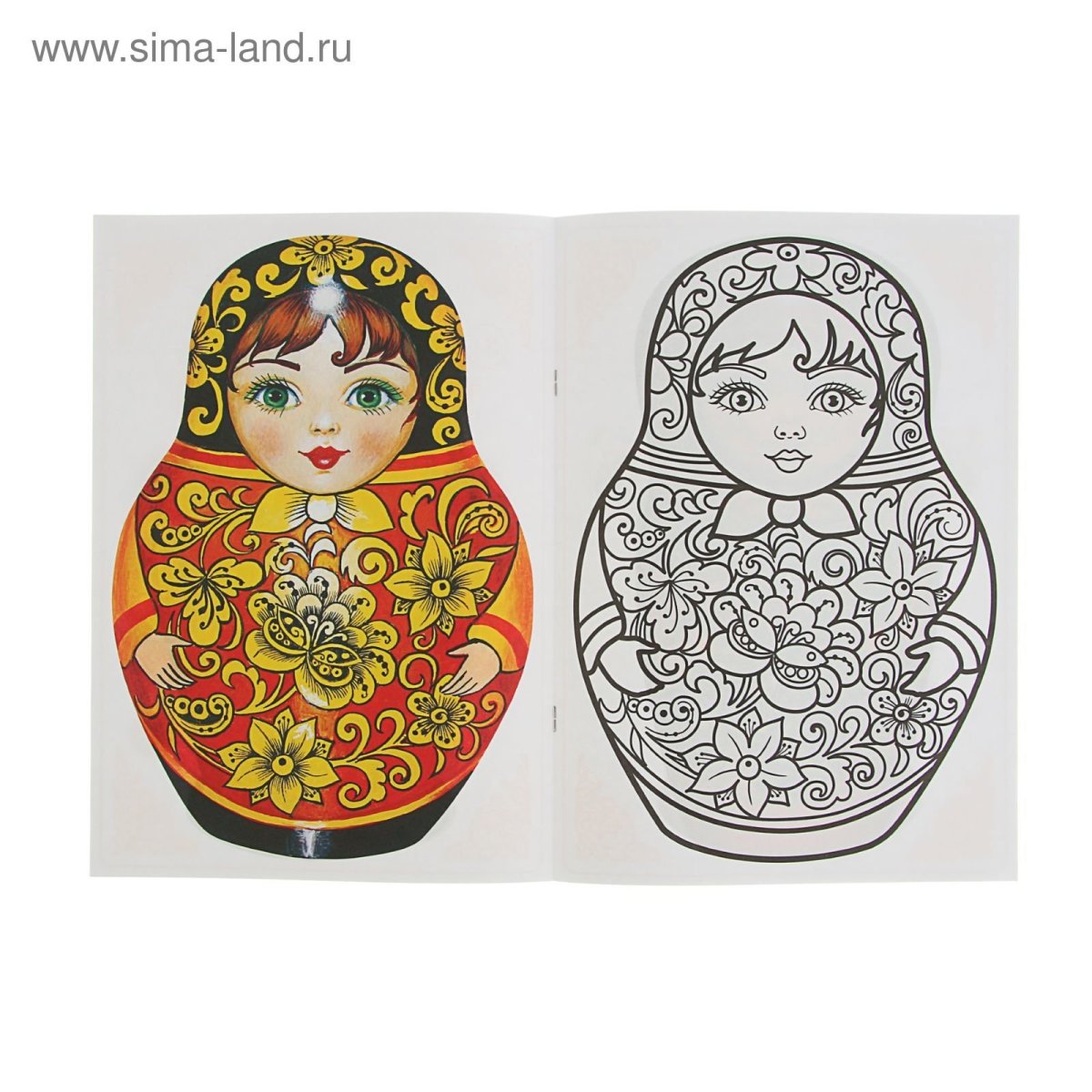 Матрешка 5 в 1 большая (Гжель, эскиз 04)