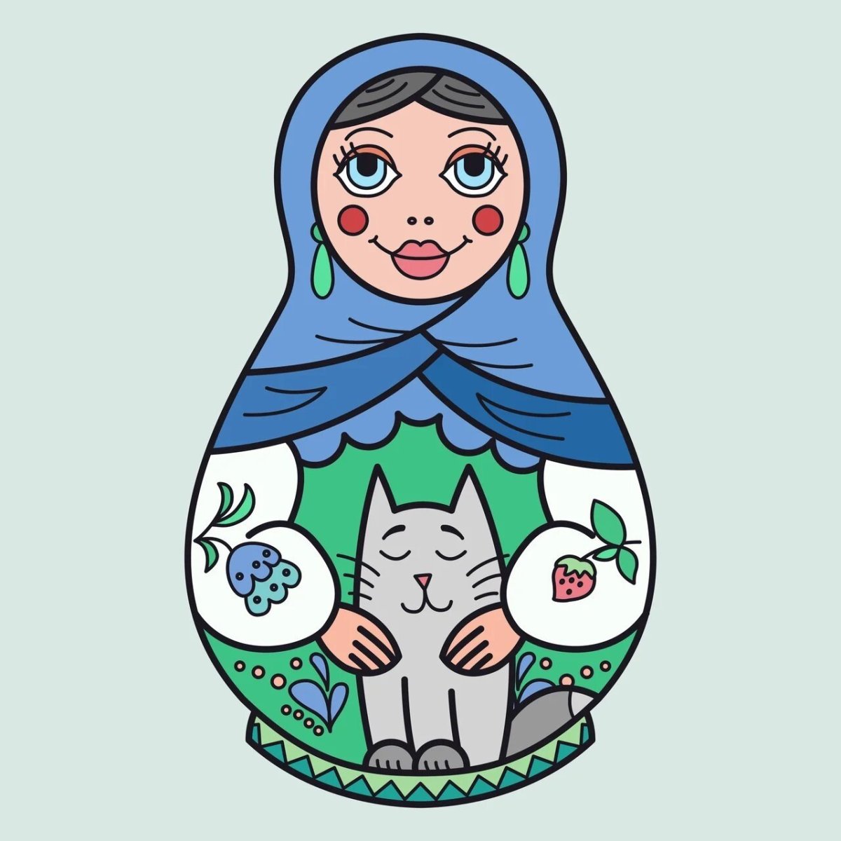 Матрешка под Гжель