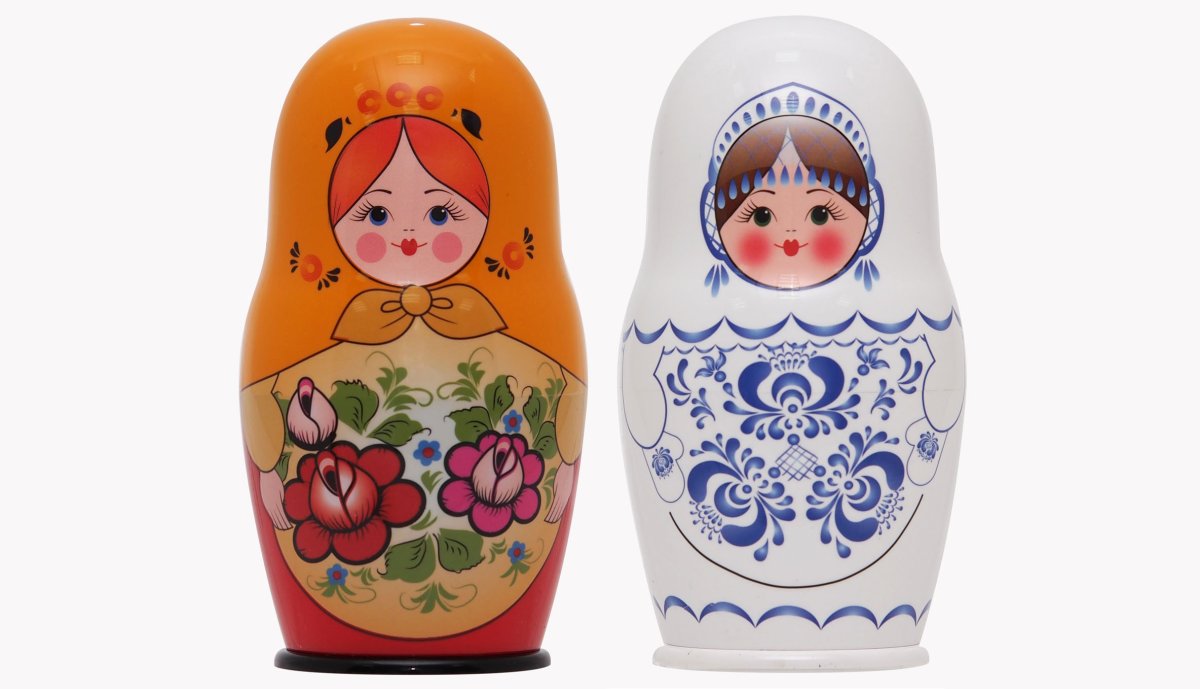 Матрешка Гжельская роспись