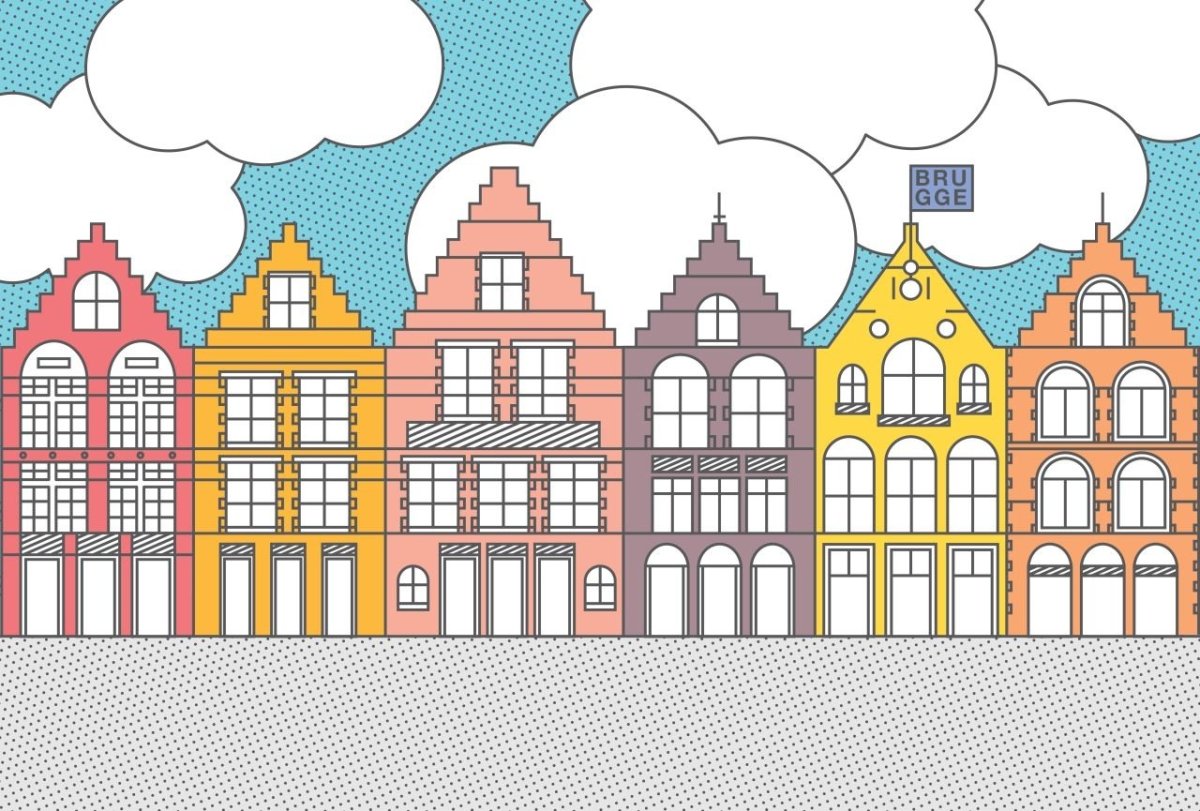 Голландские домики трафарет