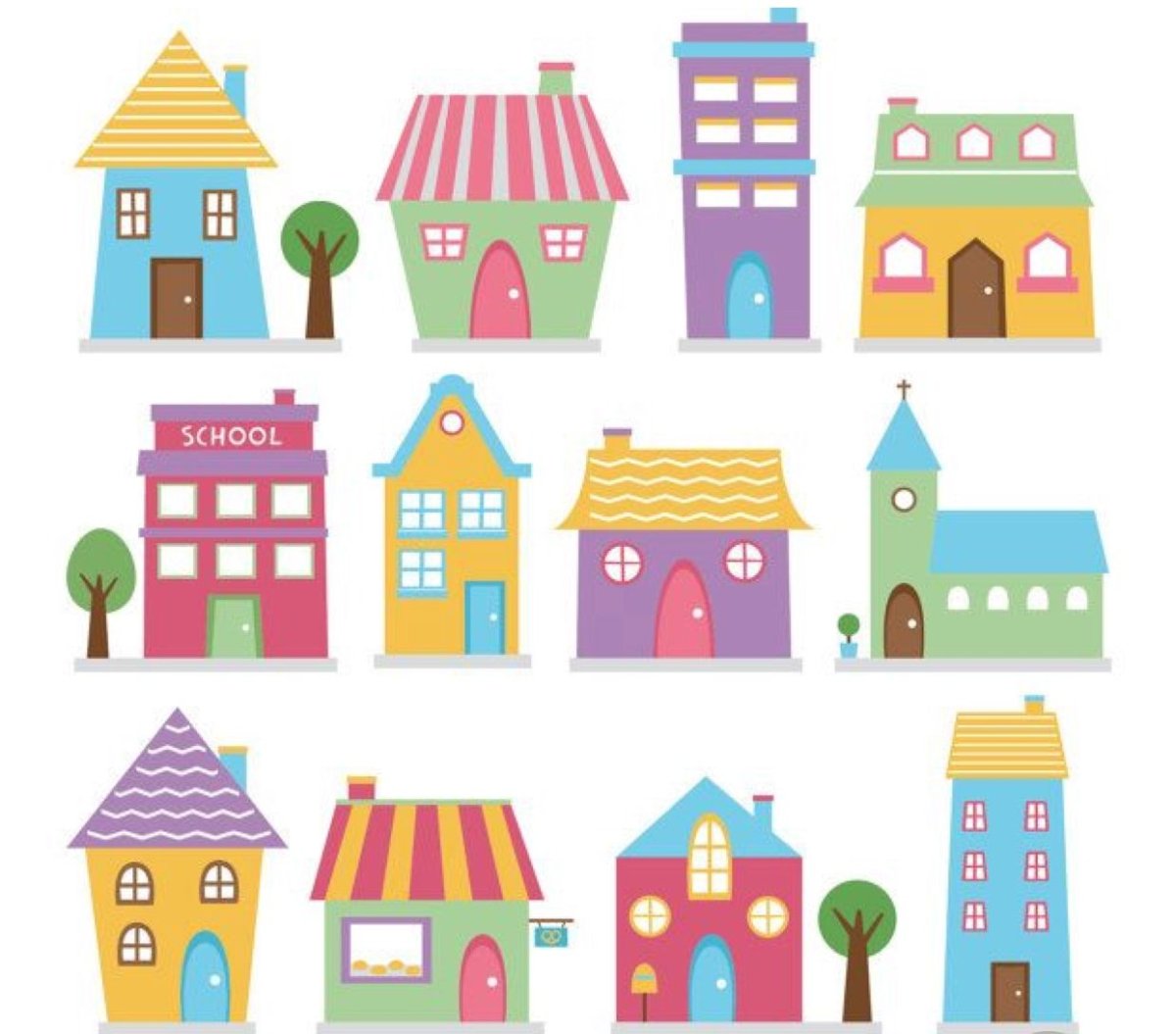 Векторные домики для детской