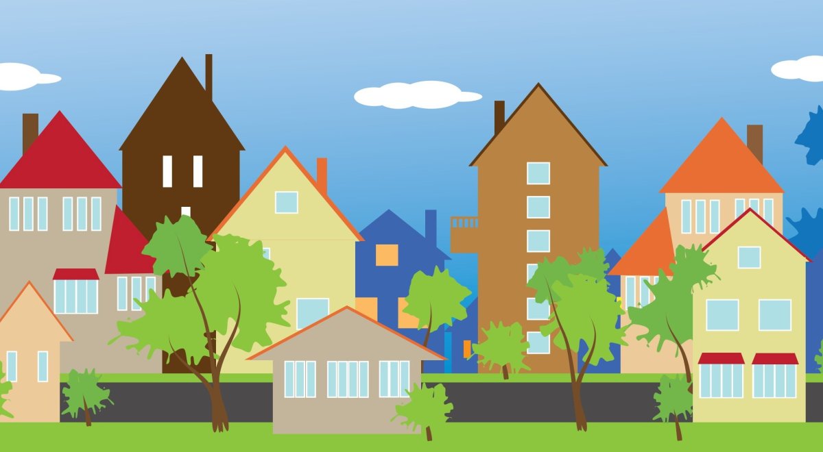 Изображение улиц и домов для детей