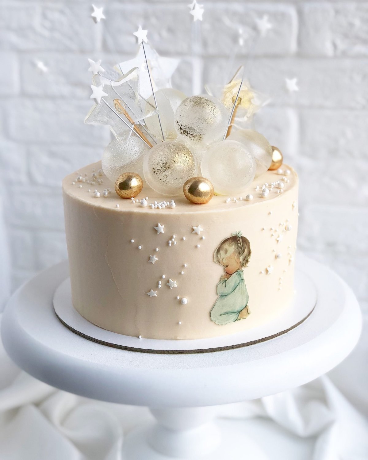 Торт на крестины для девочки