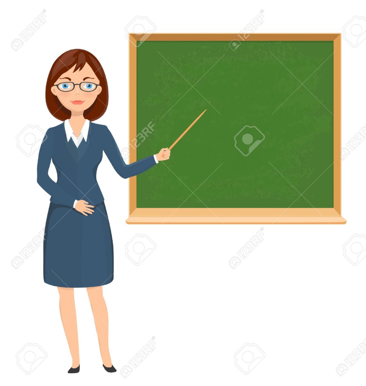 Учитель у доски мультяшный