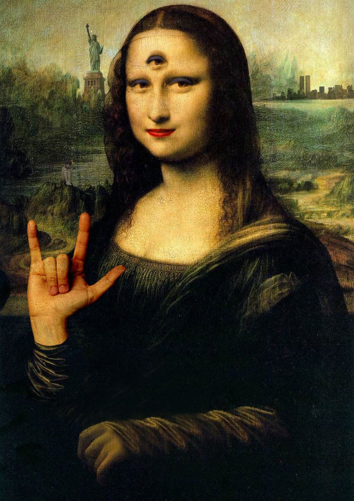 Мона Лиза Джоконда с бровями