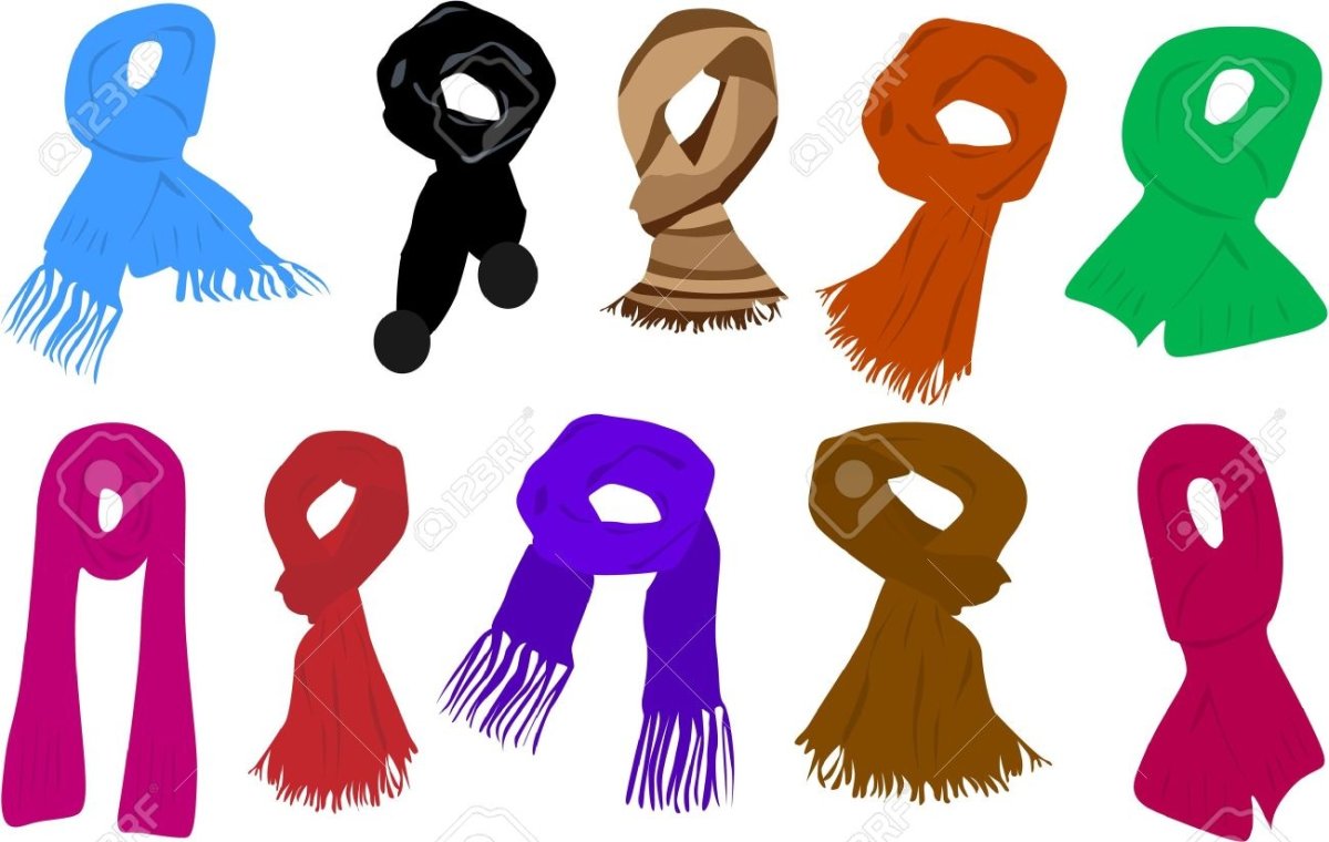 Шарф голубой мультяшный