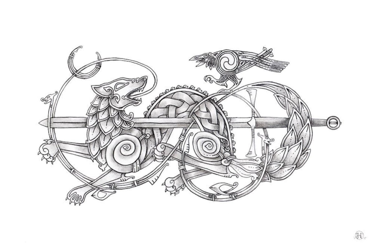 Скандинавский орнамент Фенрир