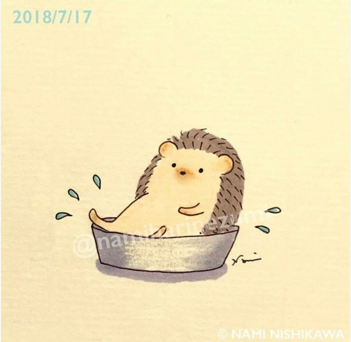 Ежик умывается