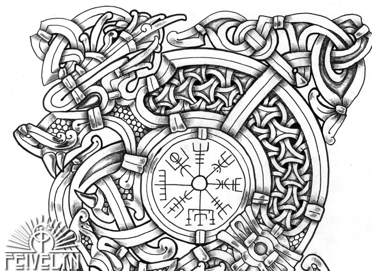 Скандинавский узор буквы