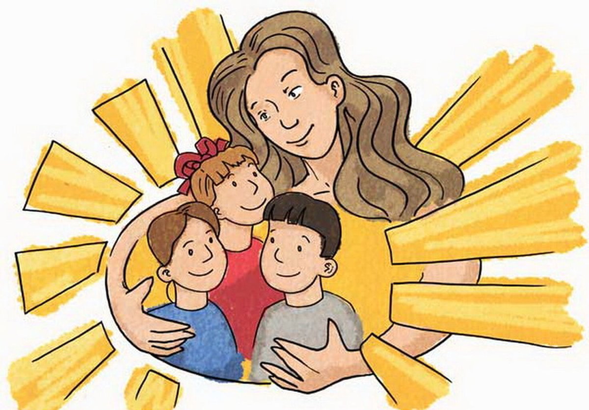 Воспитатель с детьми