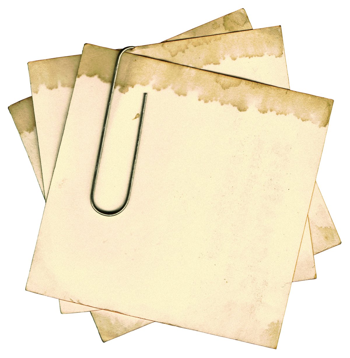 Лист со скрепкой на прозрачном фоне