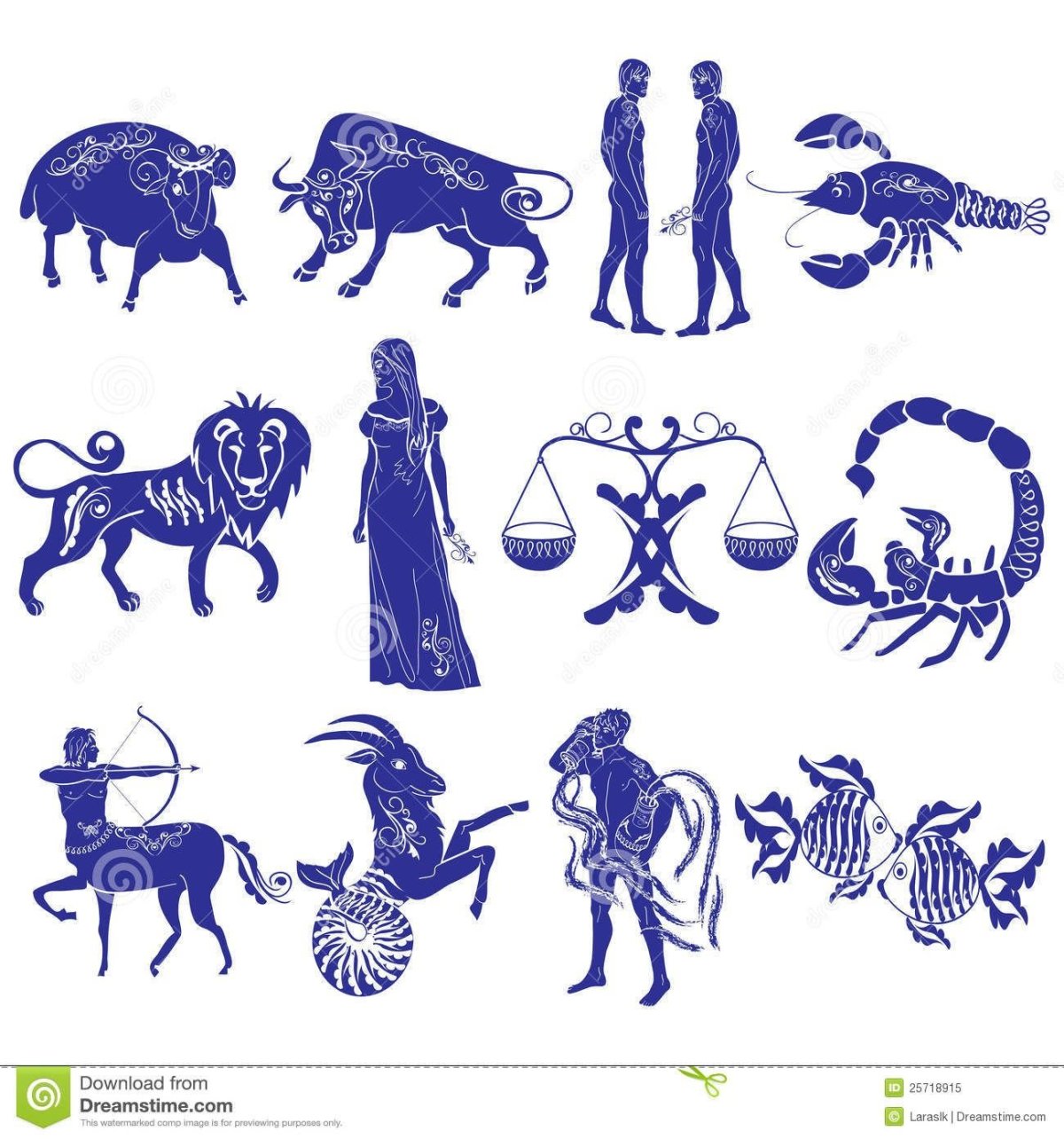 Векторные изображения знаков зодиака