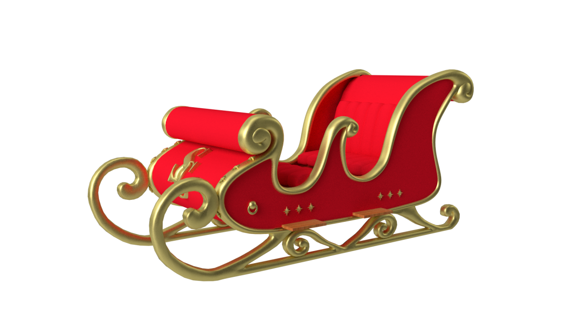 Сани Деда Мороза рисунок на прозрачном фоне