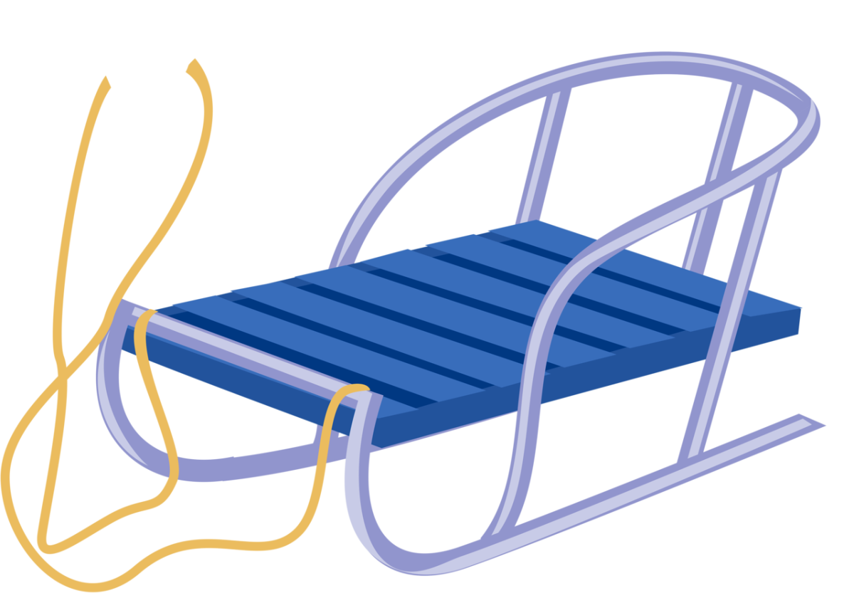 Сани Деда Мороза карандашом