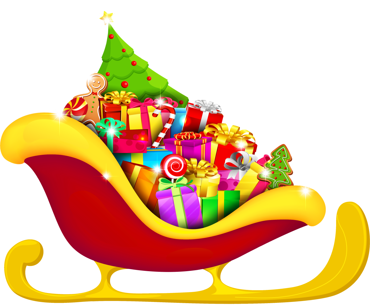 Сани Деда Мороза с подарками