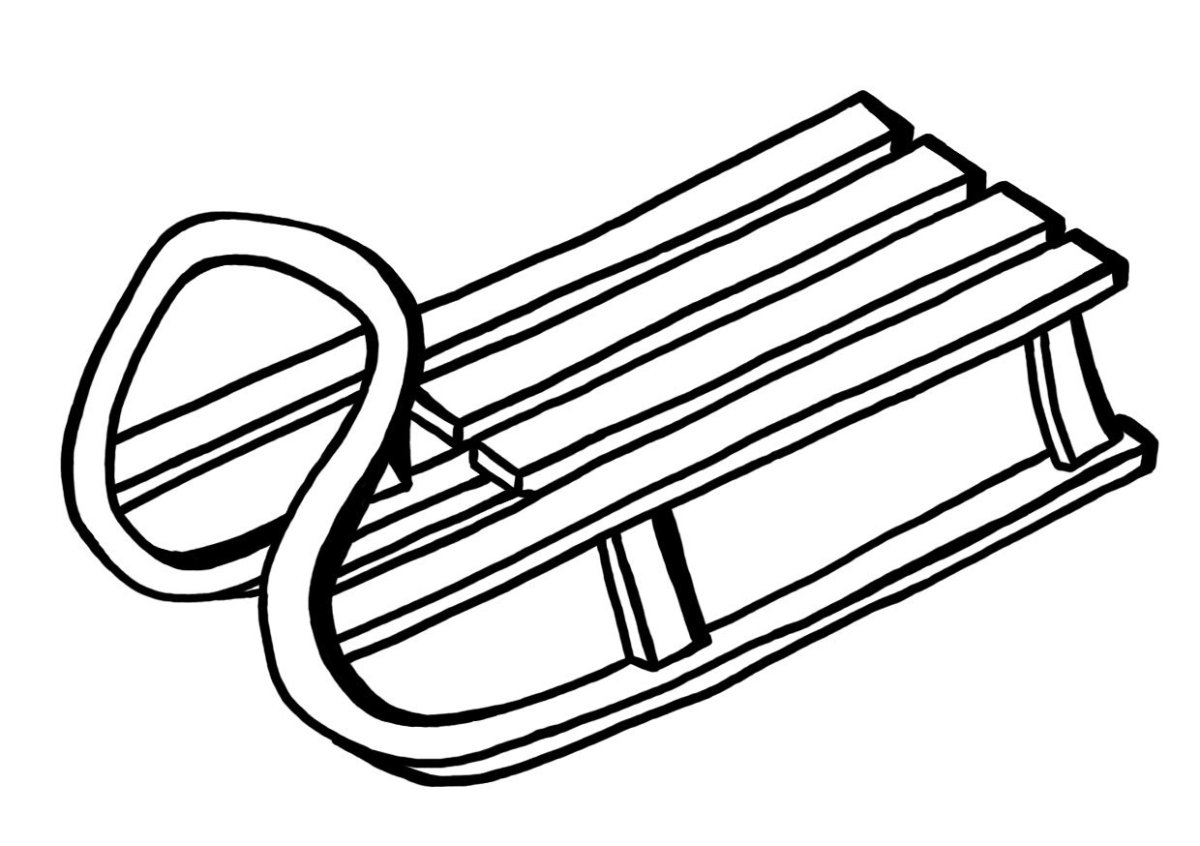 Санки рисунок карандашом