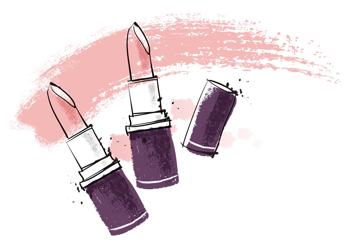 Открытка с узорами помады