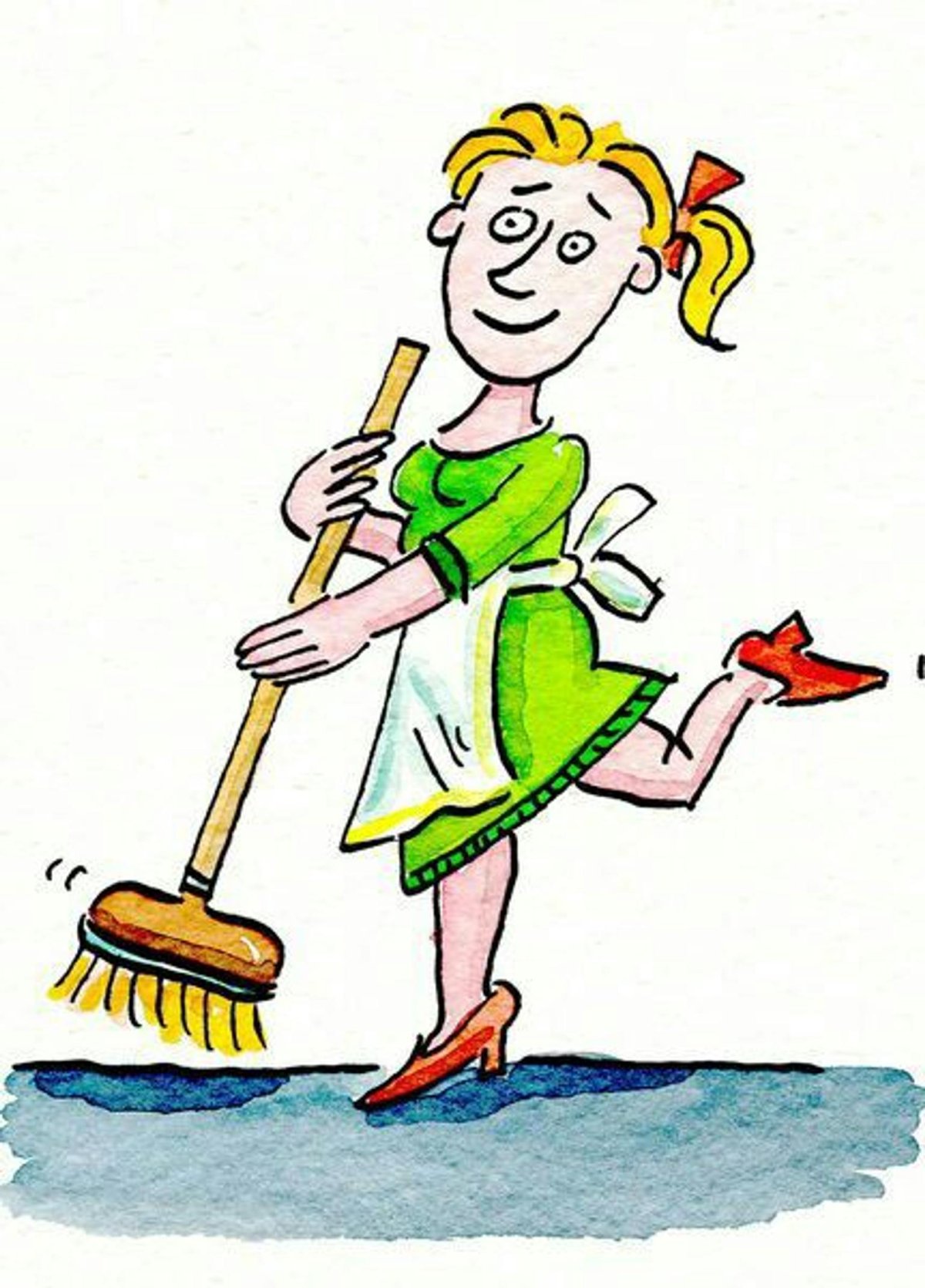 Человек со шваброй