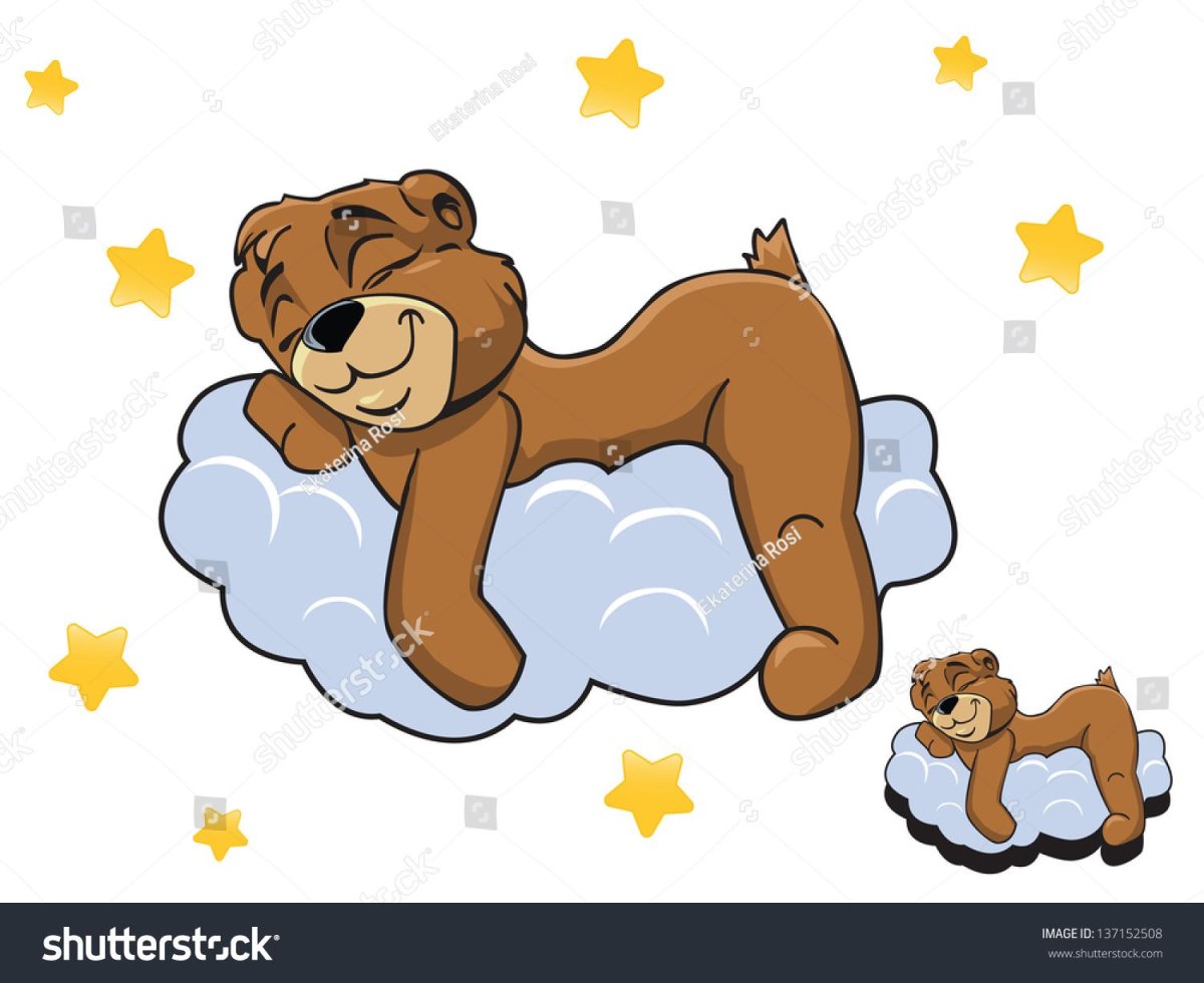 Медвежонок спит на облаке