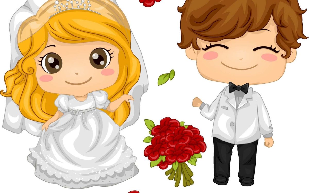 Жених и невеста иллюстрация