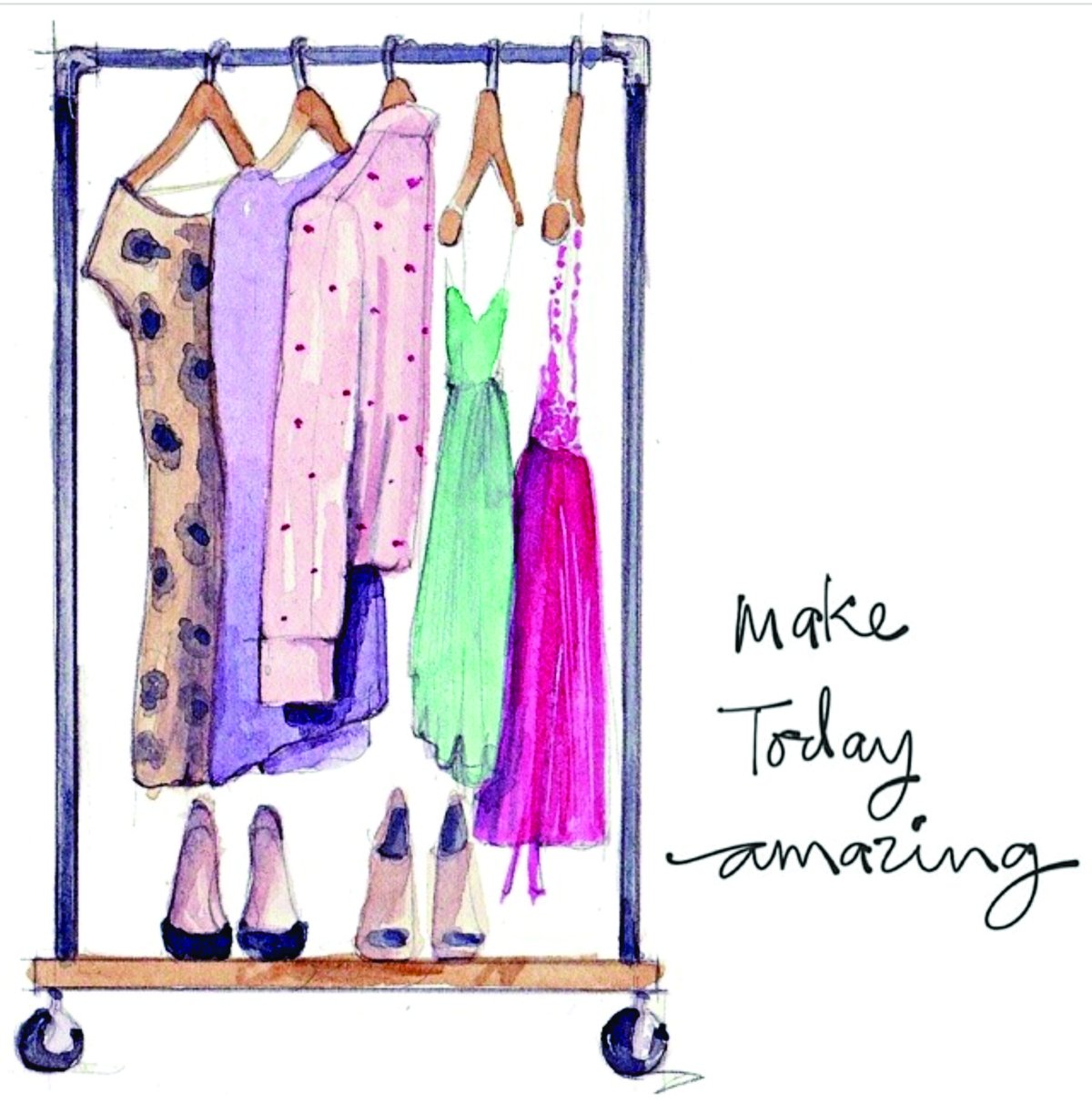 Одежда на вешалке скетч