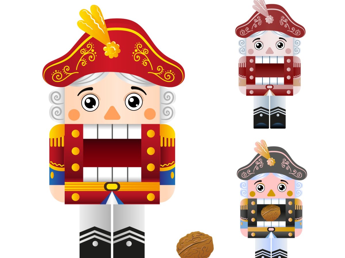 Щелкунчик на белом фоне