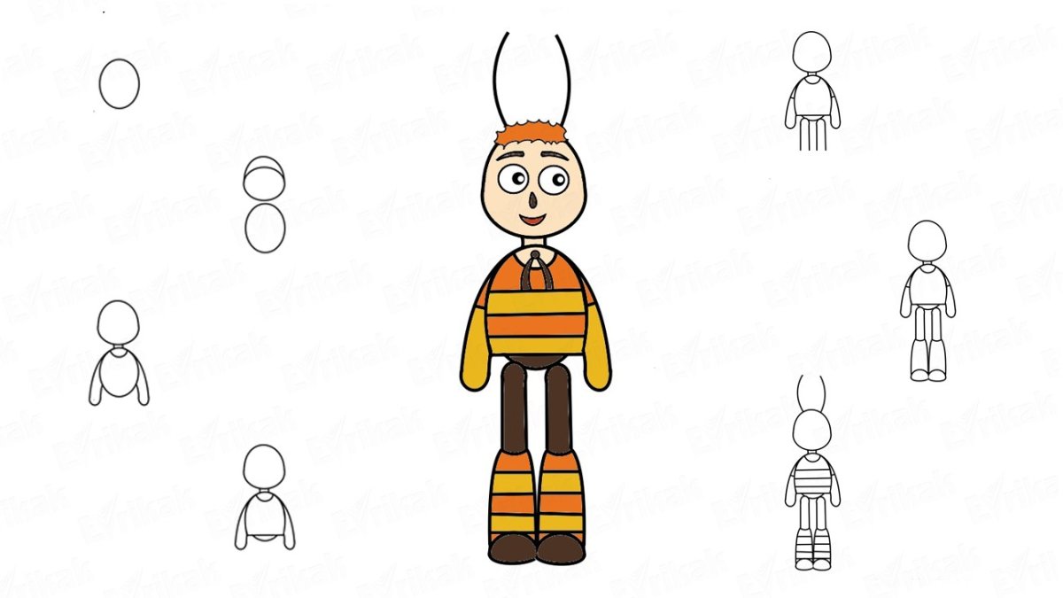 Лунтик раскраска Пчеленок