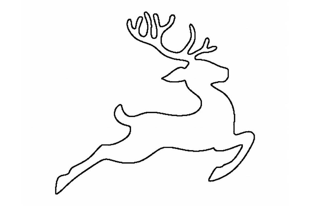 Трафарет оленя для вырезания