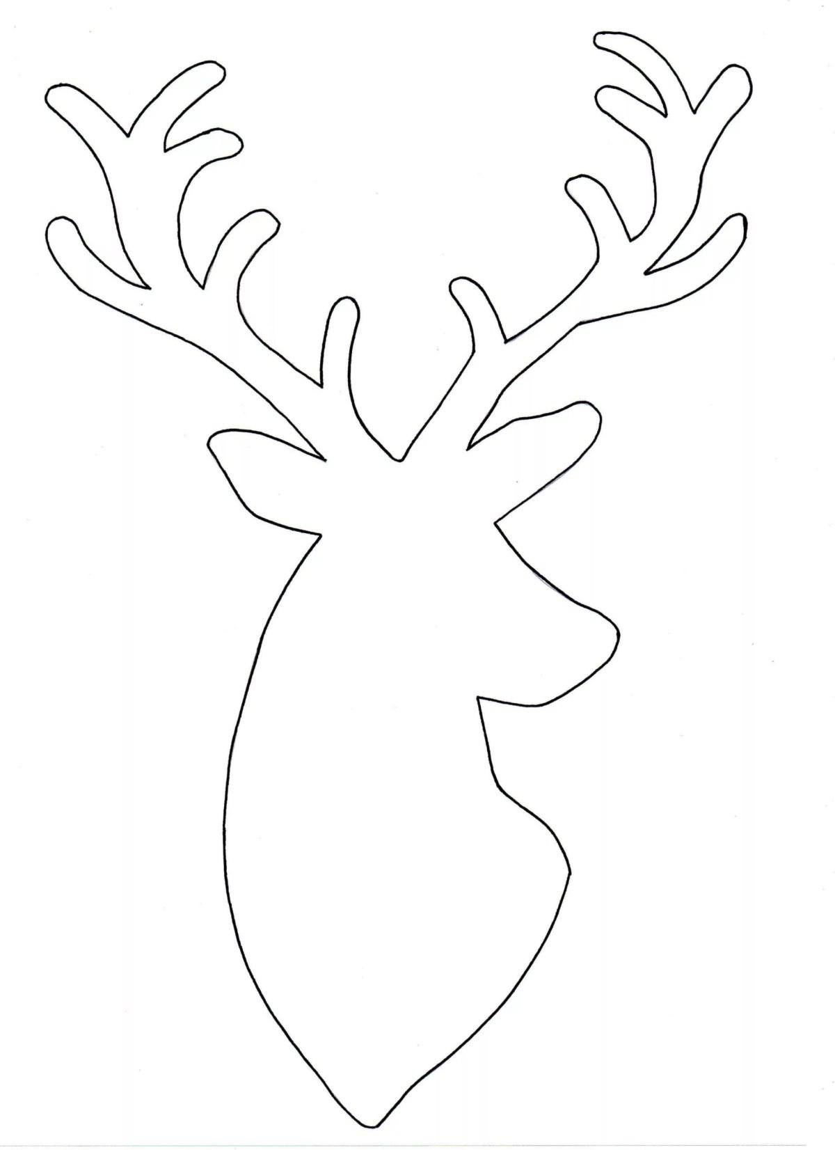 Трафарет оленя для вырезания
