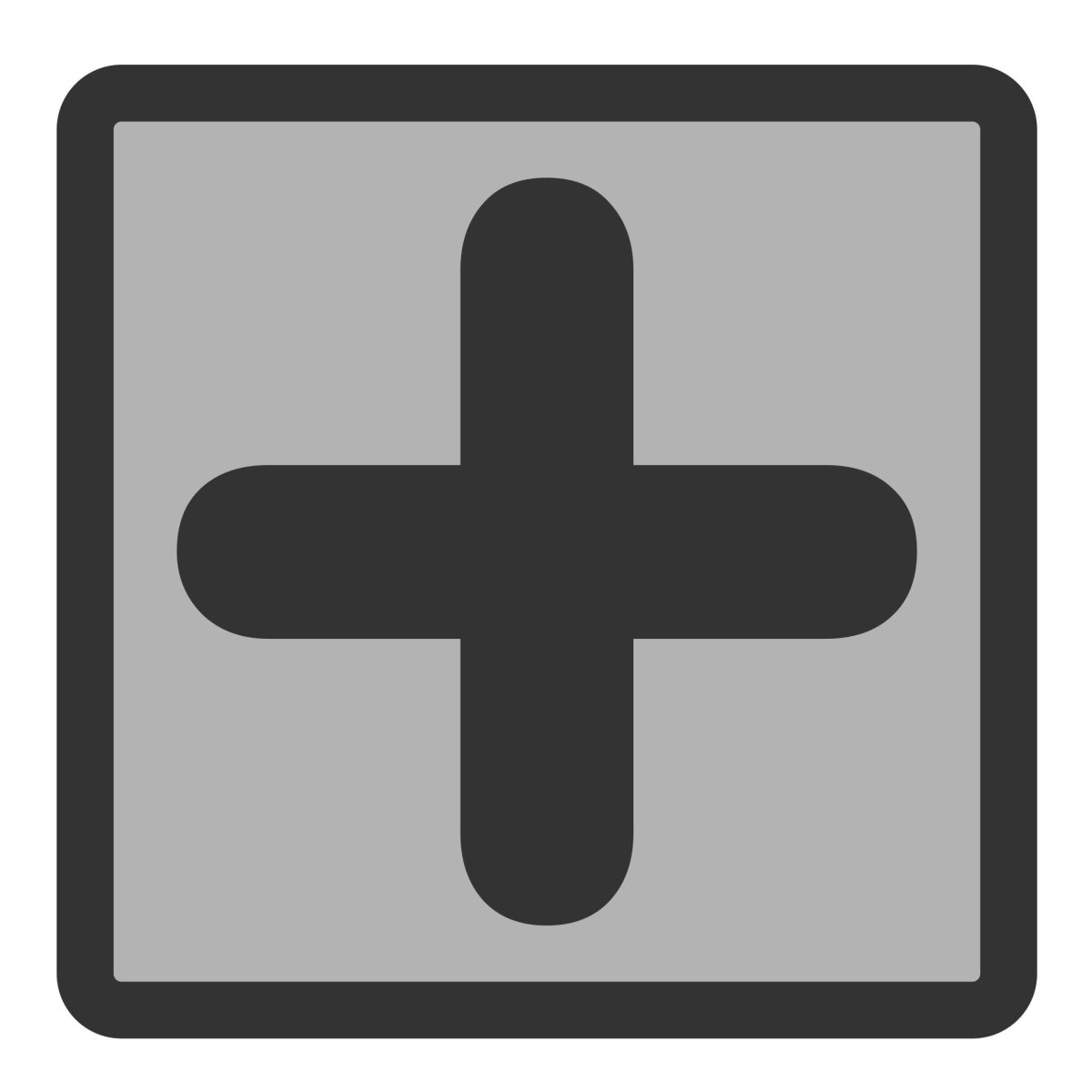 Знак плюс серый