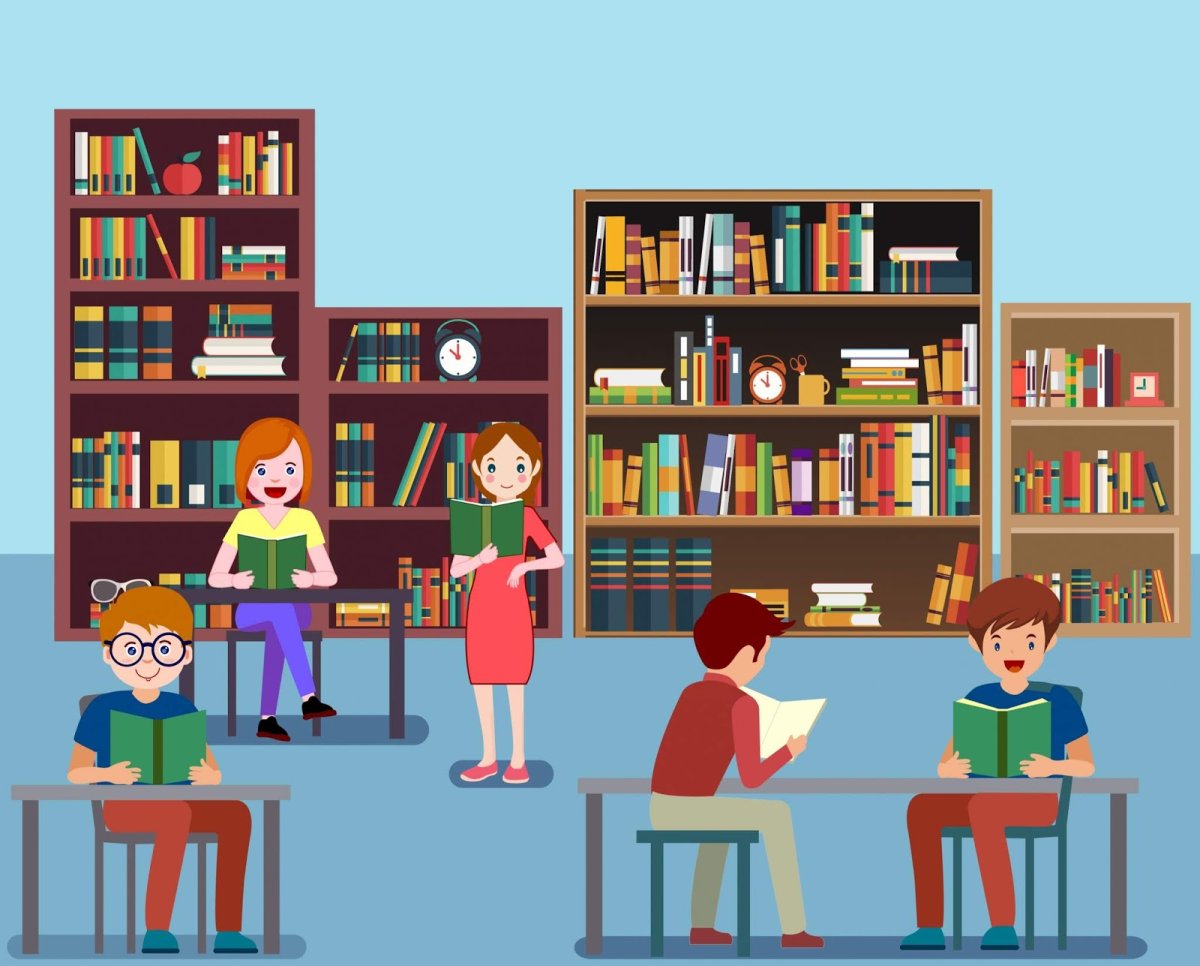 Иллюстрация библиотеки для детей