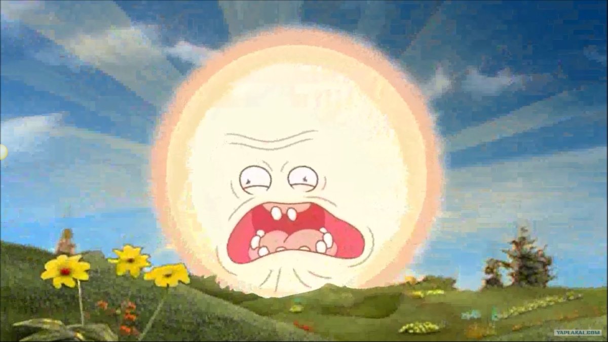 Солнце с лицом рисунок