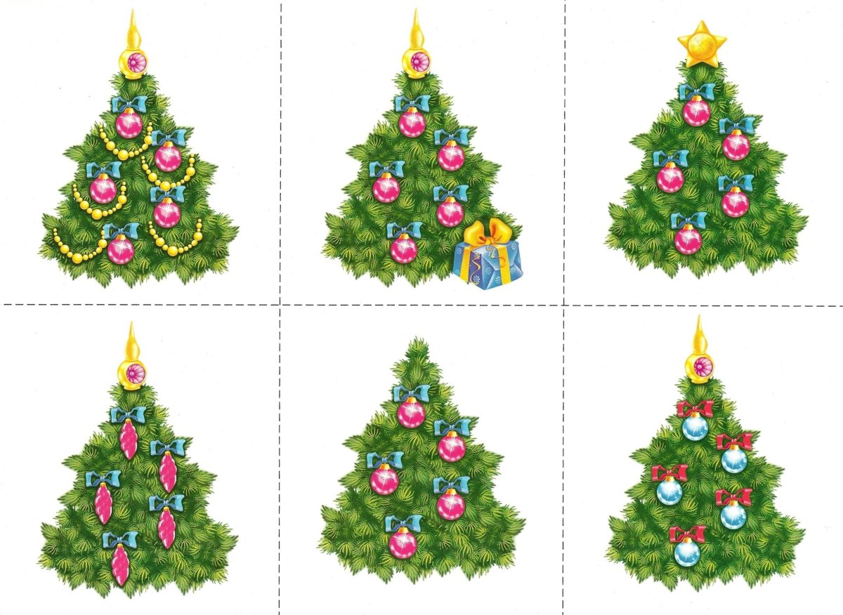 Карточки елочки для детей