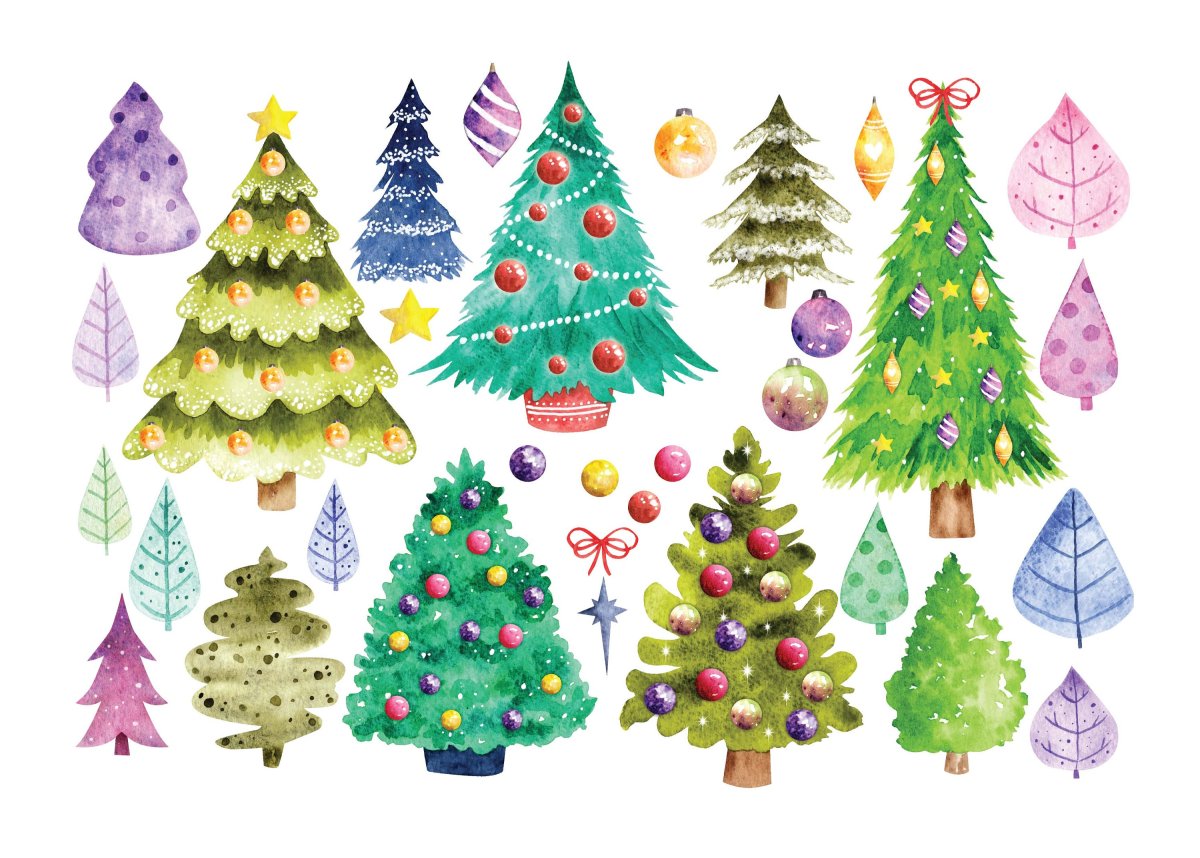 Елочка акварель большой Формат