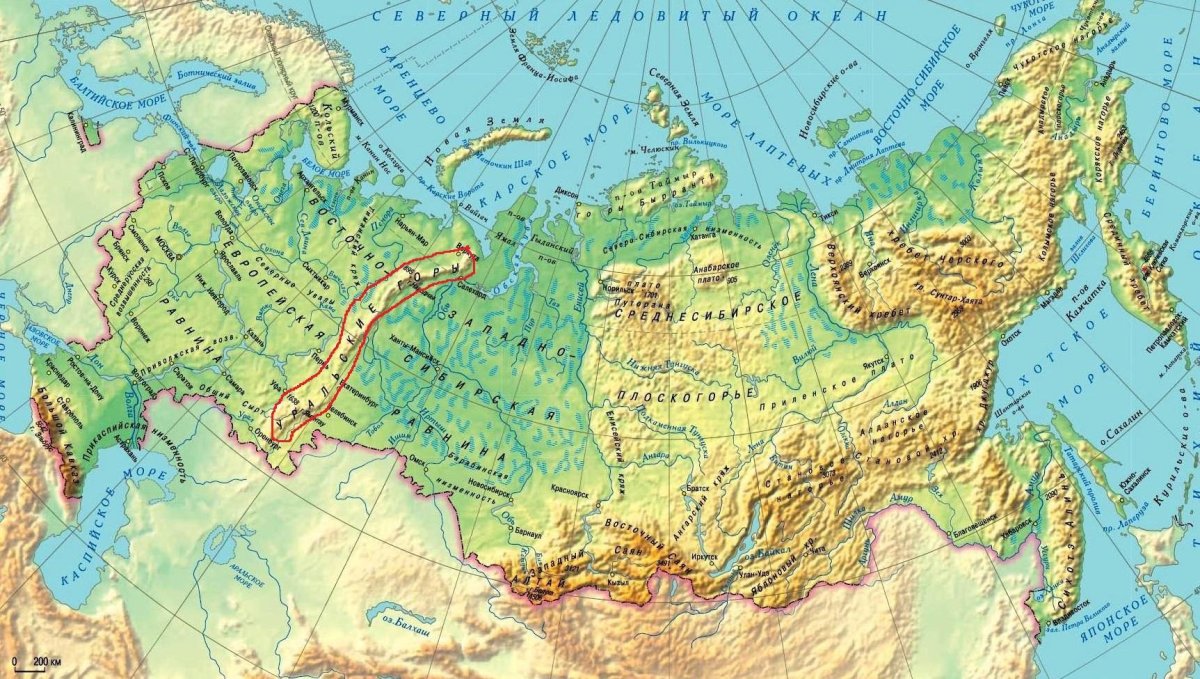Физ географическая карта России