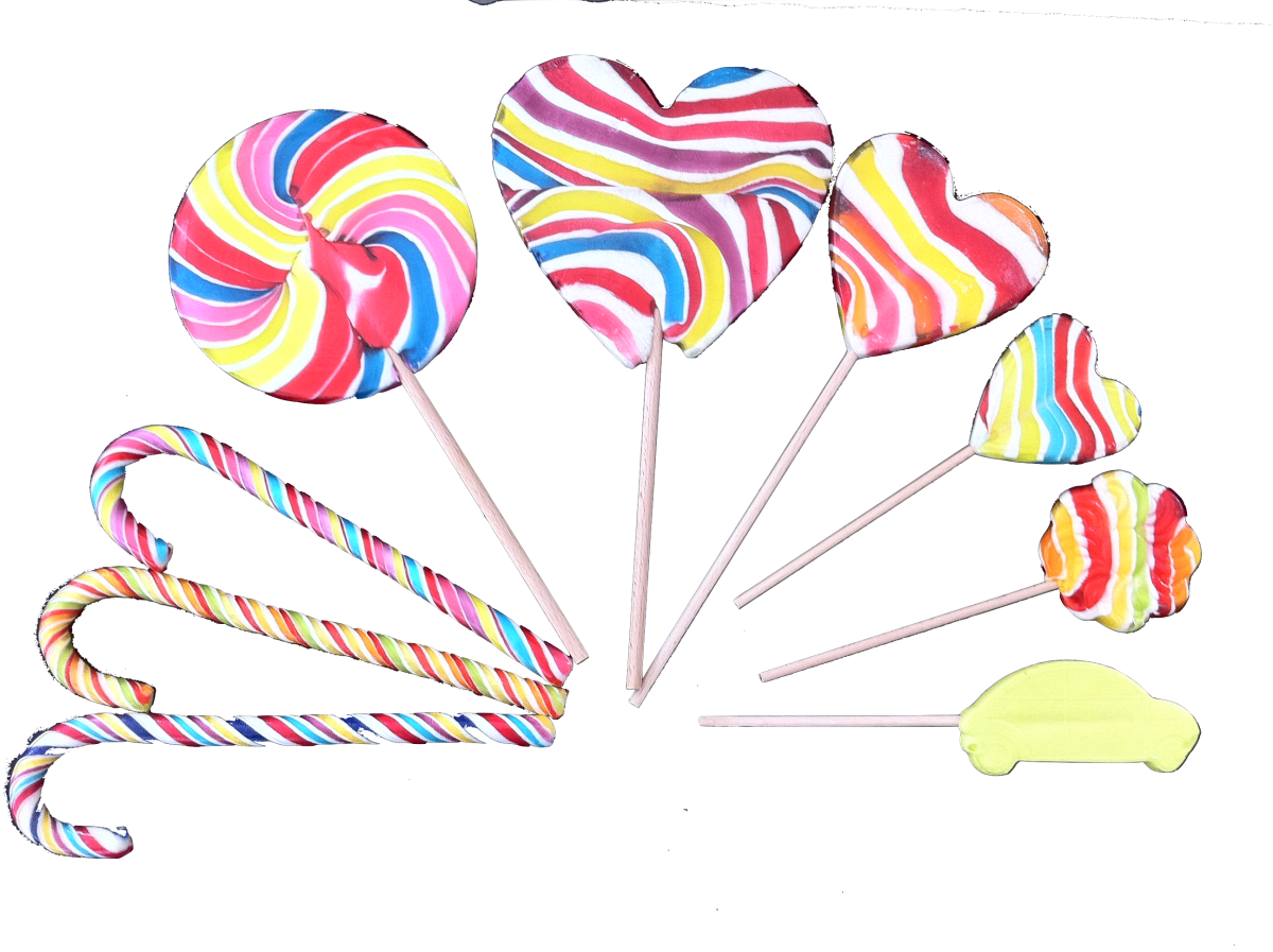 Карамель на палочке на белом фоне