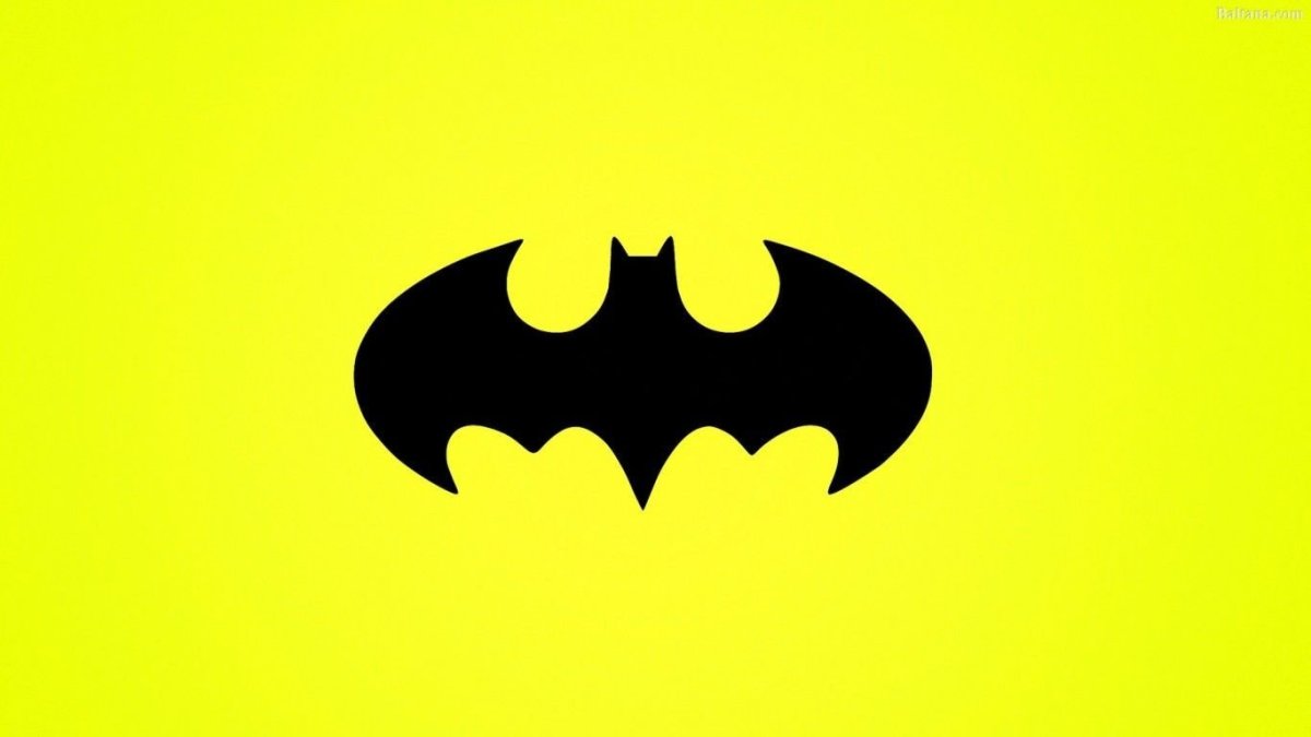 Знак Бэтмена на желтом фоне