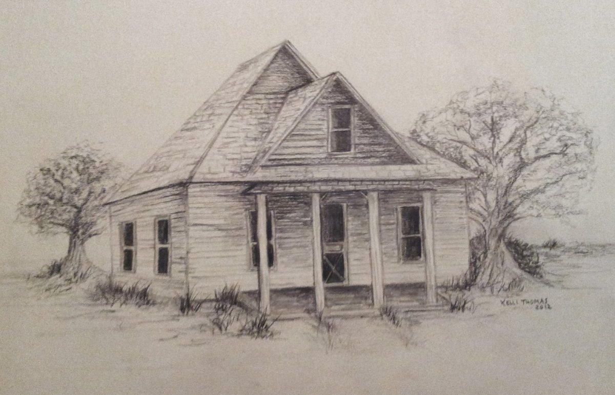 Дом акварелью