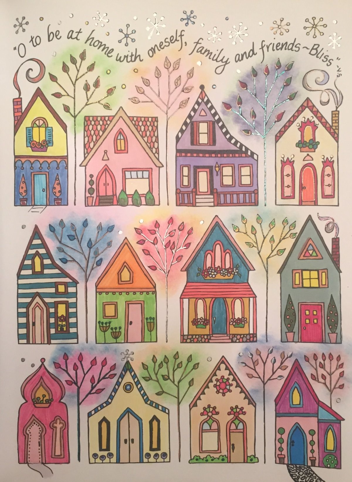 Домик акварель