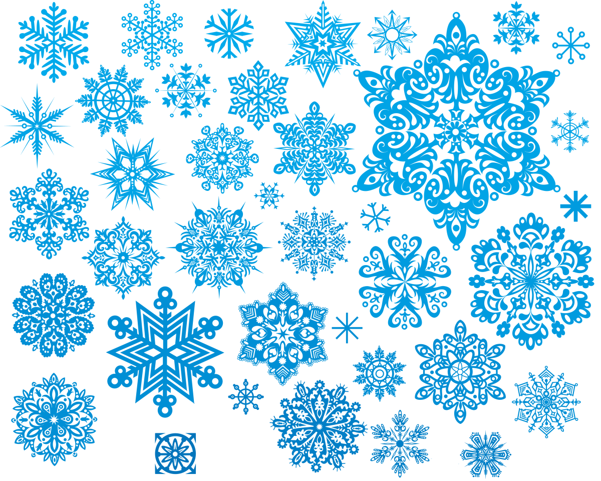 Снежинки голубые