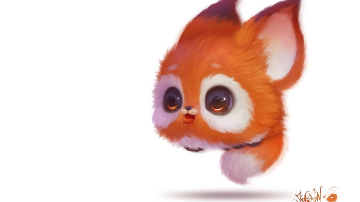 Милые существа на белом фоне