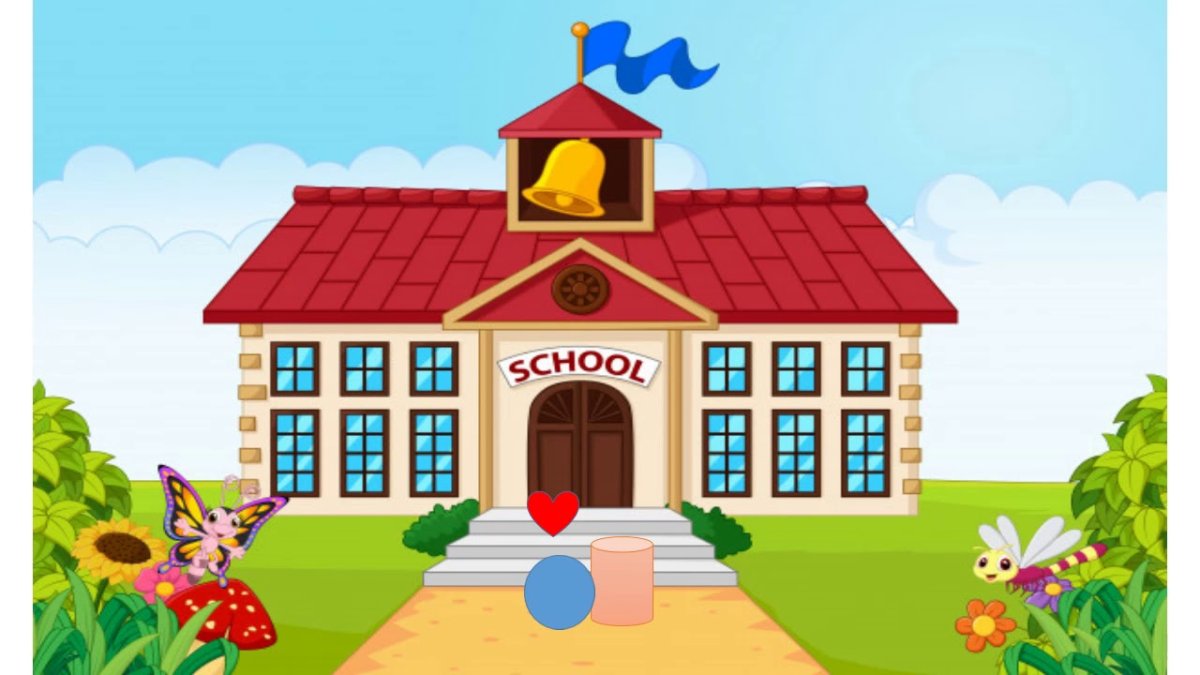 Нарисованное здание детского сада для детей
