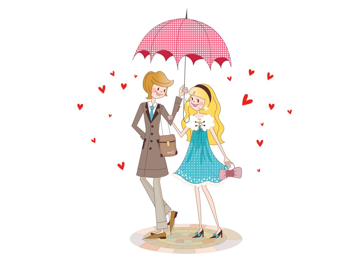 Мультяшная влюбленная парочка