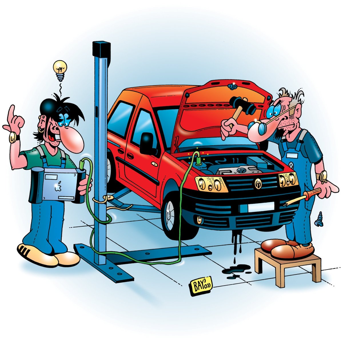 Автосервис карикатура