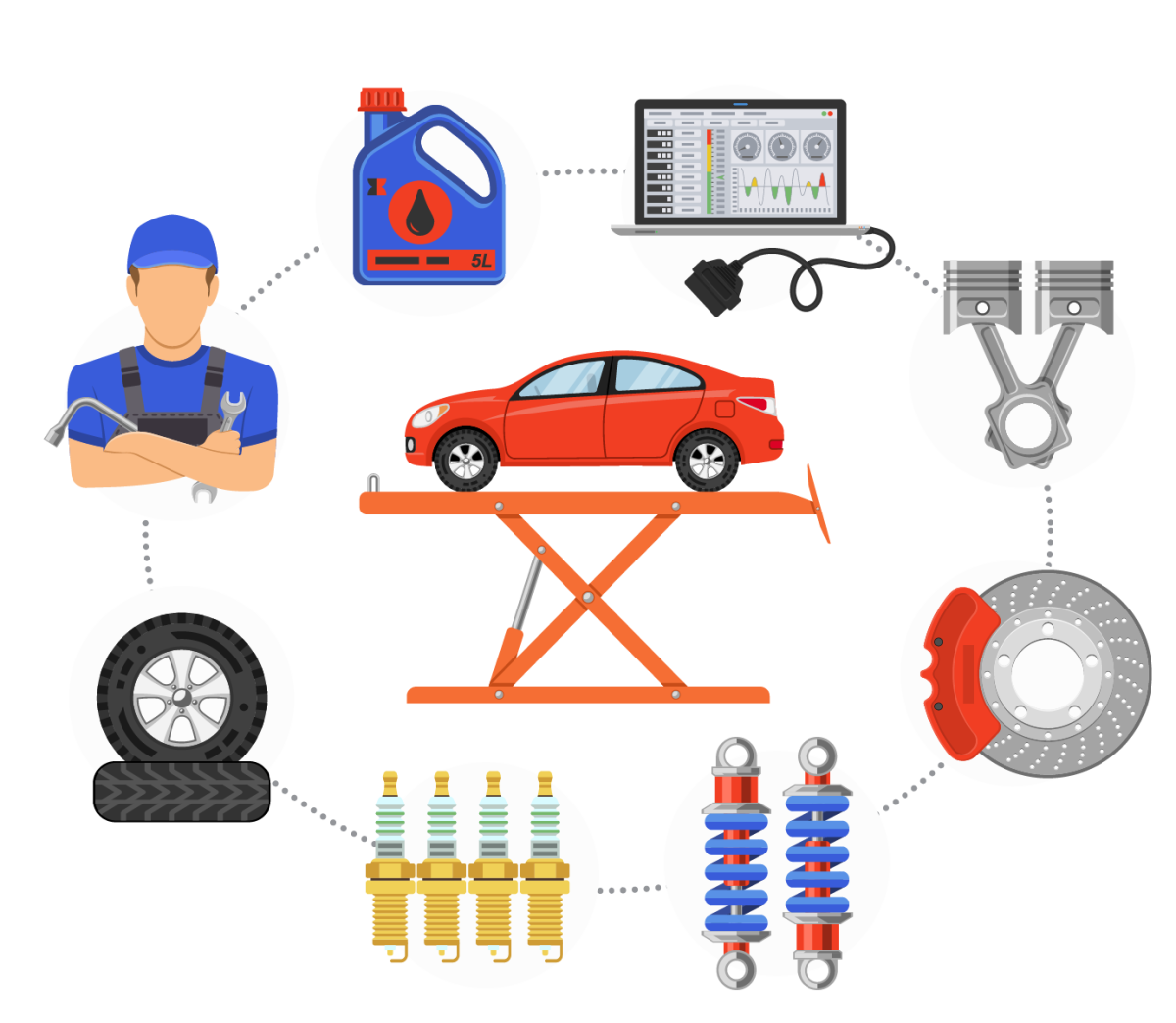 Техническое обслуживание автомобиля рисунок