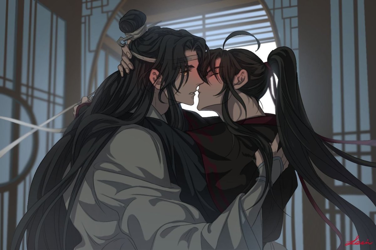 Магистр дьявольского культа аниме поцелуй